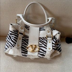 Valentino. Zebra Hair calf Satchel /White Leather